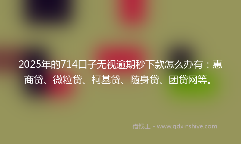 2025年的714口子无视逾期秒下款怎么办有：惠商贷、微粒贷、柯基贷、随身贷、团贷网等。