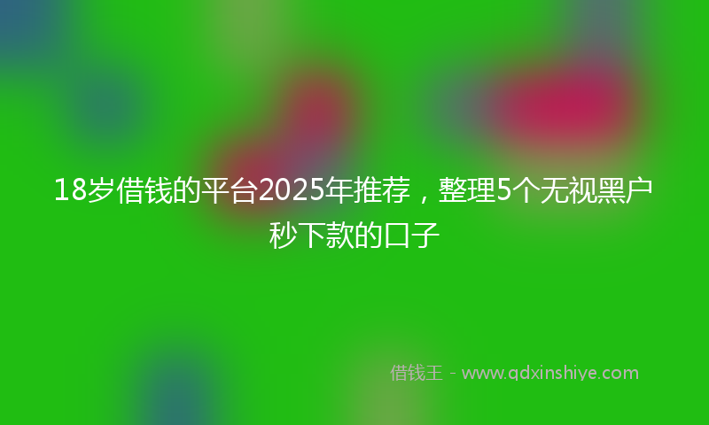 18岁借钱的平台2025年推荐，整理5个无视黑户秒下款的口子