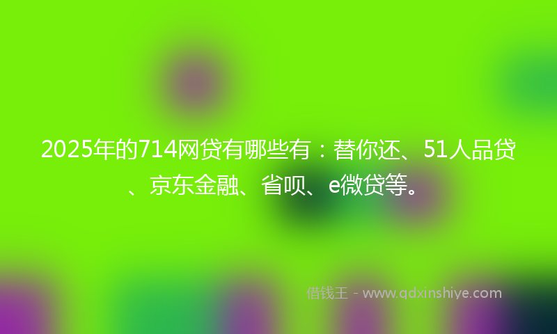 2025年的714网贷有哪些有：替你还、51人品贷、京东金融、省呗、e微贷等。