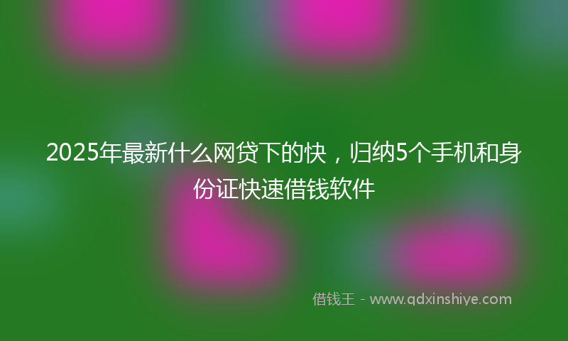 2025年最新什么网贷下的快，归纳5个手机和身份证快速借钱软件