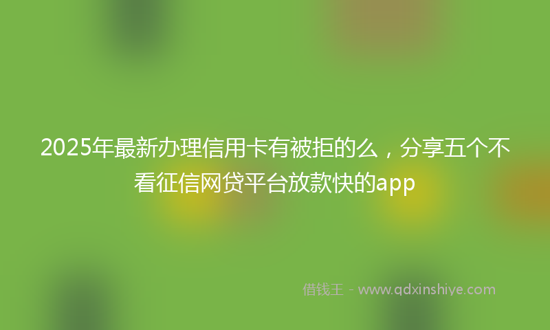 2025年最新办理信用卡有被拒的么，分享五个不看征信网贷平台放款快的app