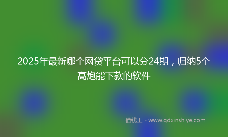 2025年最新哪个网贷平台可以分24期，归纳5个高炮能下款的软件