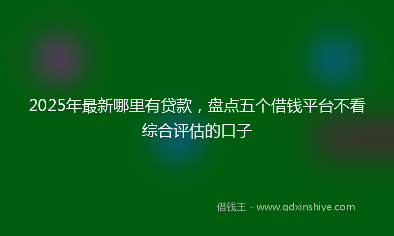 2025年最新哪里有贷款，盘点五个借钱平台不看综合评估的口子