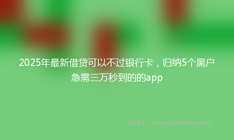 2025年最新借贷可以不过银行卡，归纳5个黑户急需三万秒到的的app