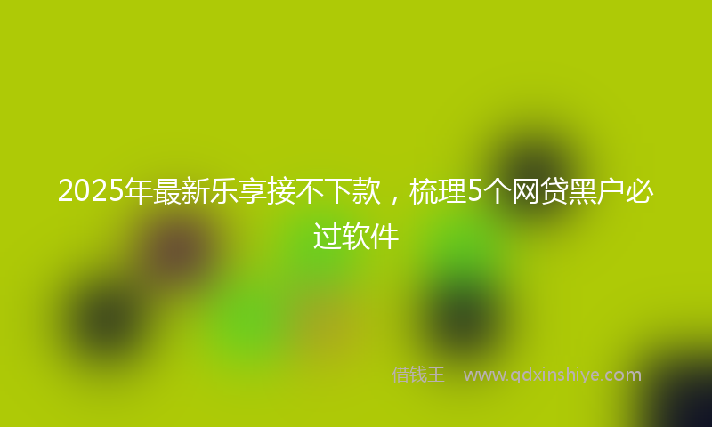 2025年最新乐享接不下款，梳理5个网贷黑户必过软件