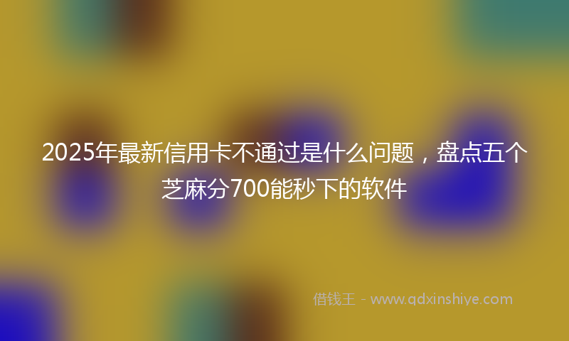 2025年最新信用卡不通过是什么问题，盘点五个芝麻分700能秒下的软件