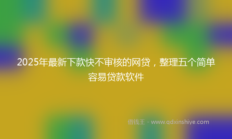 2025年最新下款快不审核的网贷，整理五个简单容易贷款软件