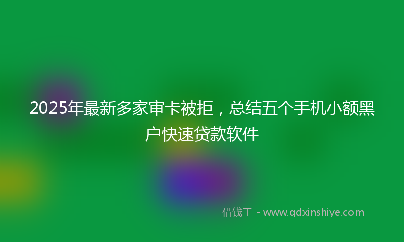 2025年最新多家审卡被拒，总结五个手机小额黑户快速贷款软件