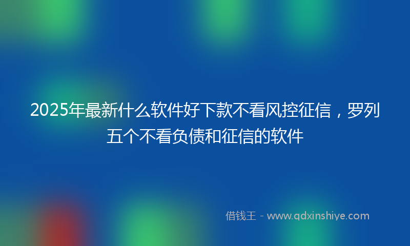 2025年最新什么软件好下款不看风控征信，罗列五个不看负债和征信的软件