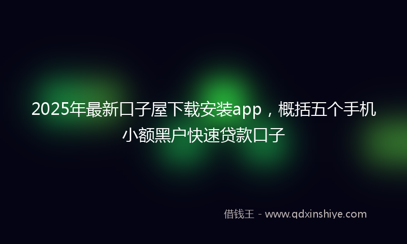 2025年最新口子屋下载安装app，概括五个手机小额黑户快速贷款口子