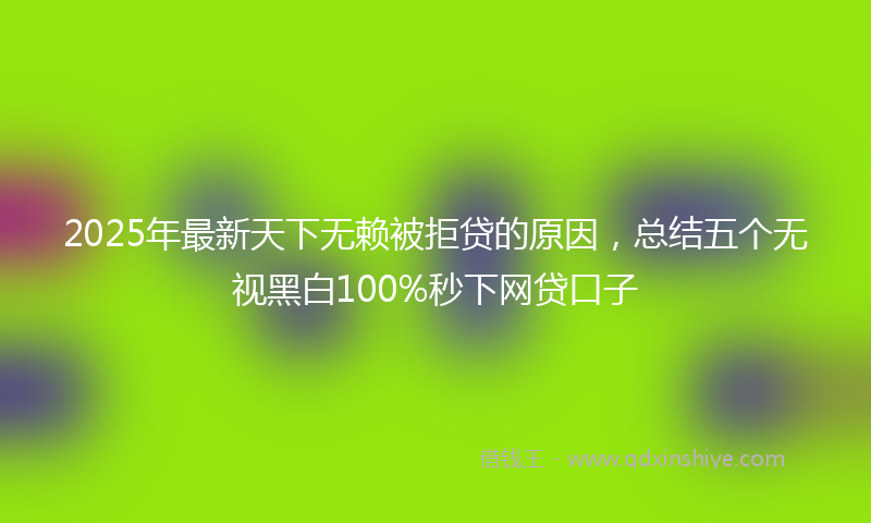 2025年最新天下无赖被拒贷的原因，总结五个无视黑白100%秒下网贷口子