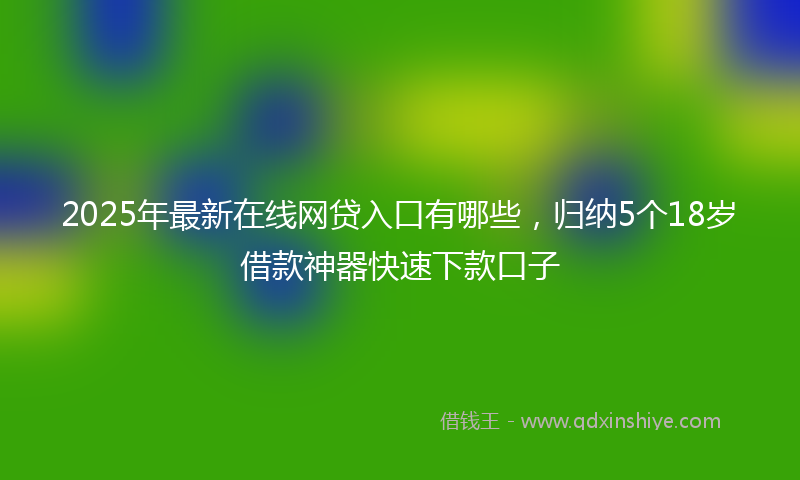 2025年最新在线网贷入口有哪些，归纳5个18岁借款神器快速下款口子