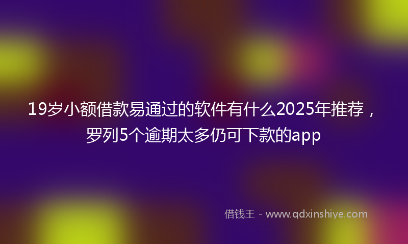 19岁小额借款易通过的软件有什么2025年推荐，罗列5个逾期太多仍可下款的app