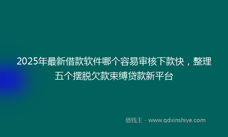 2025年最新借款软件哪个容易审核下款快，整理五个摆脱欠款束缚贷款新平台