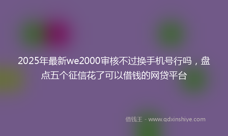 2025年最新we2000审核不过换手机号行吗，盘点五个征信花了可以借钱的网贷平台