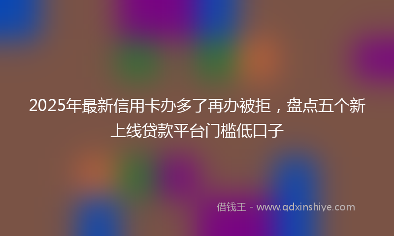 2025年最新信用卡办多了再办被拒，盘点五个新上线贷款平台门槛低口子