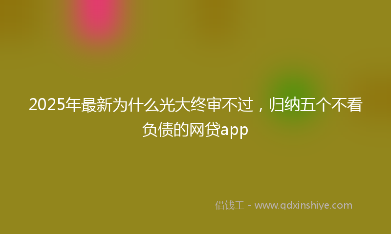 2025年最新为什么光大终审不过，归纳五个不看负债的网贷app