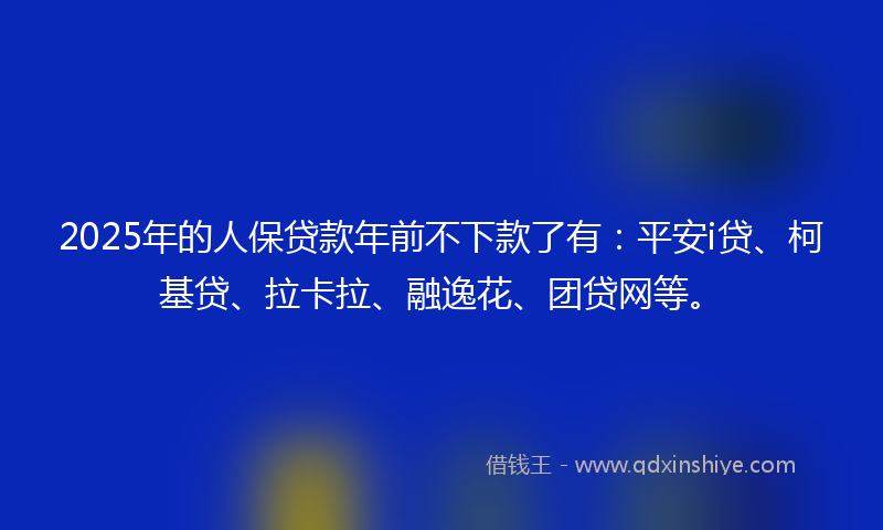 2025年的人保贷款年前不下款了有：平安i贷、柯基贷、拉卡拉、融逸花、团贷网等。