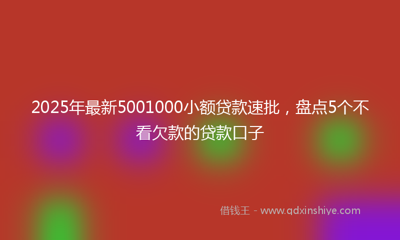 2025年最新5001000小额贷款速批，盘点5个不看欠款的贷款口子