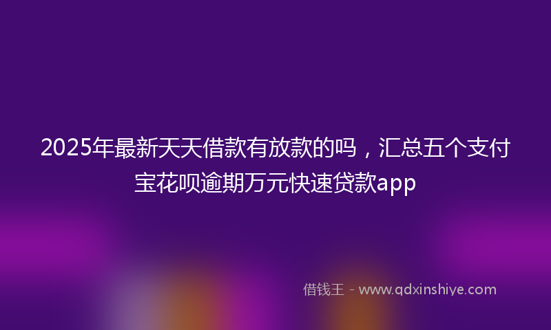 2025年最新天天借款有放款的吗，汇总五个支付宝花呗逾期万元快速贷款app