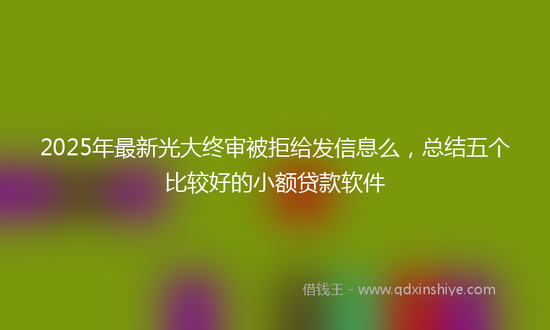 2025年最新光大终审被拒给发信息么，总结五个比较好的小额贷款软件