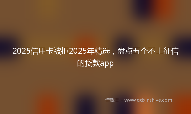 2025信用卡被拒2025年精选，盘点五个不上征信的贷款app