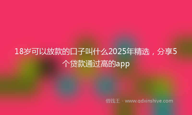 18岁可以放款的口子叫什么2025年精选，分享5个贷款通过高的app