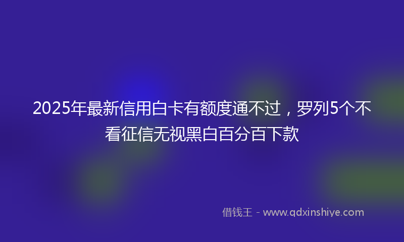 2025年最新信用白卡有额度通不过，罗列5个不看征信无视黑白百分百下款