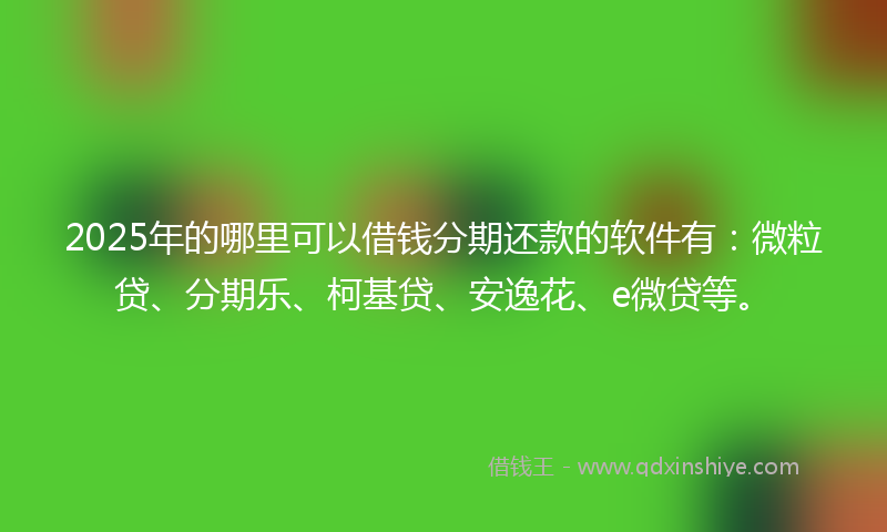 2025年的哪里可以借钱分期还款的软件有：微粒贷、分期乐、柯基贷、安逸花、e微贷等。
