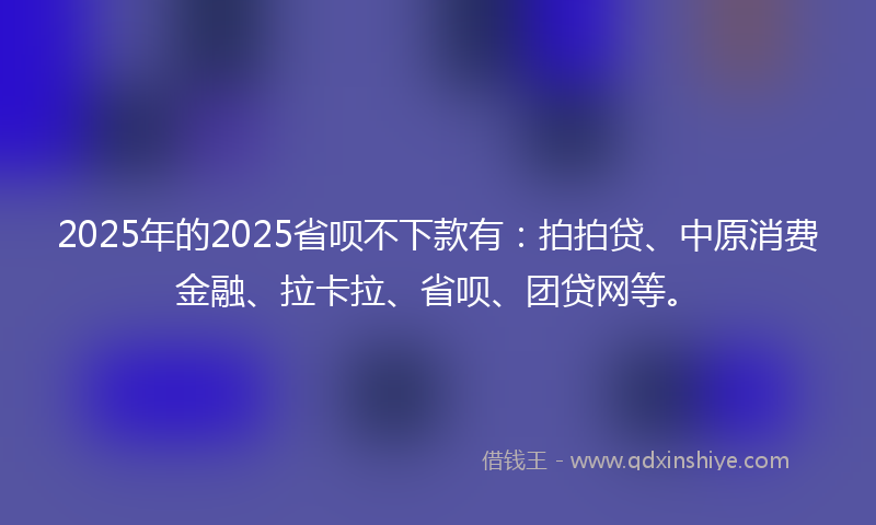 2025年的2025省呗不下款有：拍拍贷、中原消费金融、拉卡拉、省呗、团贷网等。