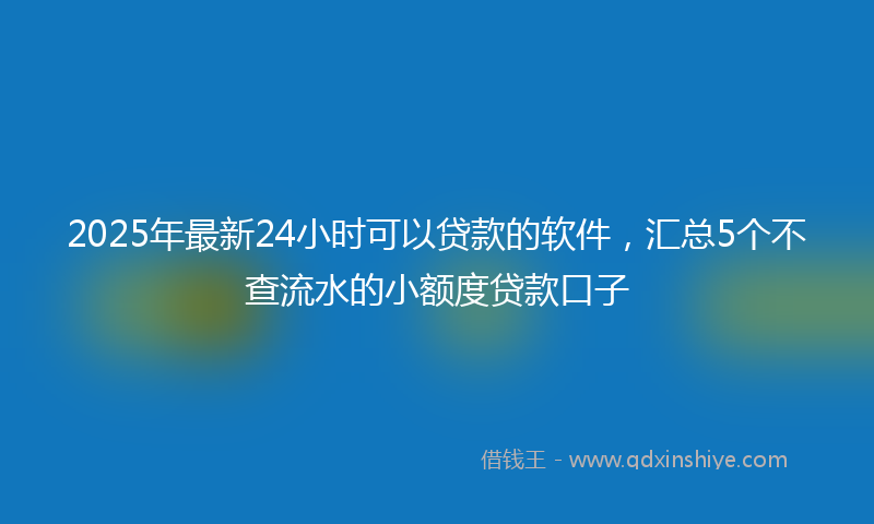 2025年最新24小时可以贷款的软件，汇总5个不查流水的小额度贷款口子