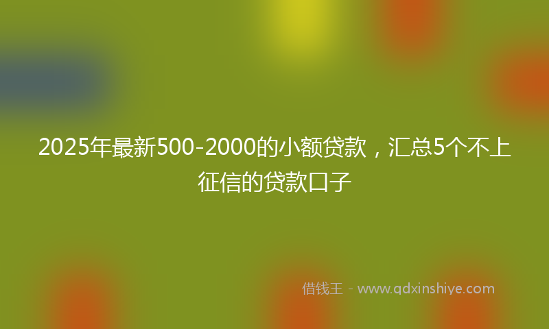 2025年最新500-2000的小额贷款，汇总5个不上征信的贷款口子