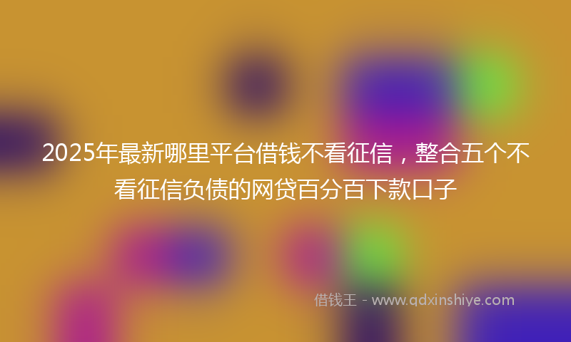 2025年最新哪里平台借钱不看征信，整合五个不看征信负债的网贷百分百下款口子