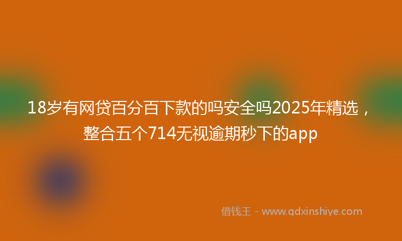 18岁有网贷百分百下款的吗安全吗2025年精选，整合五个714无视逾期秒下的app
