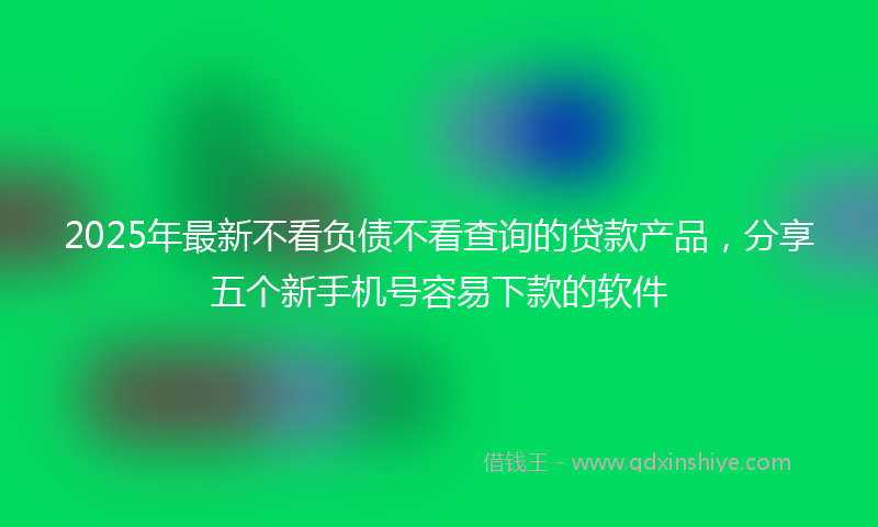 2025年最新不看负债不看查询的贷款产品，分享五个新手机号容易下款的软件