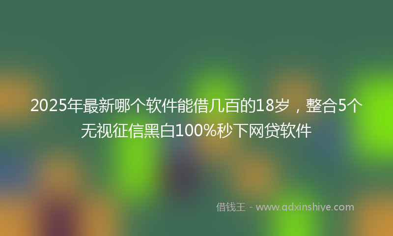 2025年最新哪个软件能借几百的18岁，整合5个无视征信黑白100%秒下网贷软件