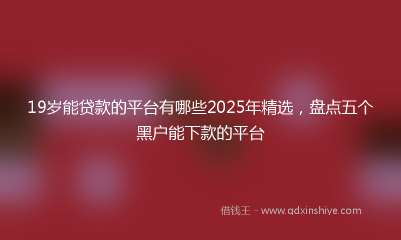 19岁能贷款的平台有哪些2025年精选，盘点五个黑户能下款的平台
