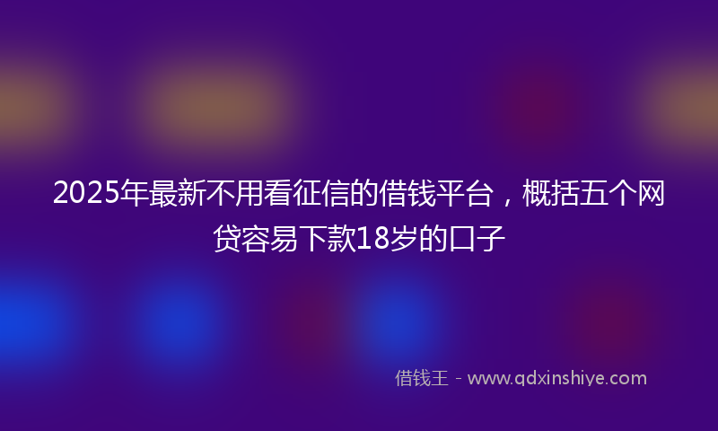2025年最新不用看征信的借钱平台，概括五个网贷容易下款18岁的口子