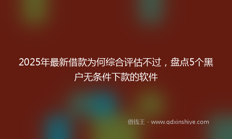 2025年最新借款为何综合评估不过，盘点5个黑户无条件下款的软件