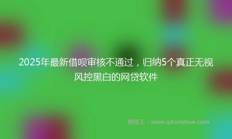 2025年最新借呗审核不通过，归纳5个真正无视风控黑白的网贷软件