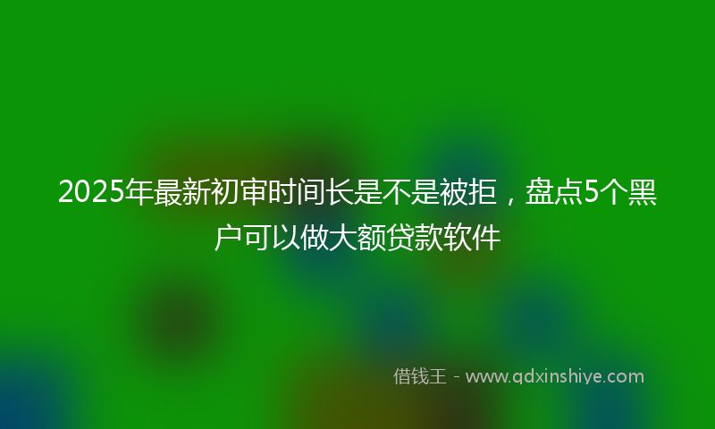 2025年最新初审时间长是不是被拒，盘点5个黑户可以做大额贷款软件
