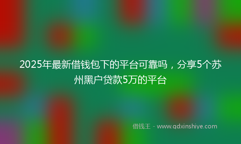 2025年最新借钱包下的平台可靠吗，分享5个苏州黑户贷款5万的平台