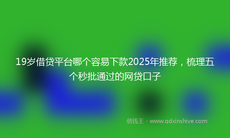 19岁借贷平台哪个容易下款2025年推荐，梳理五个秒批通过的网贷口子
