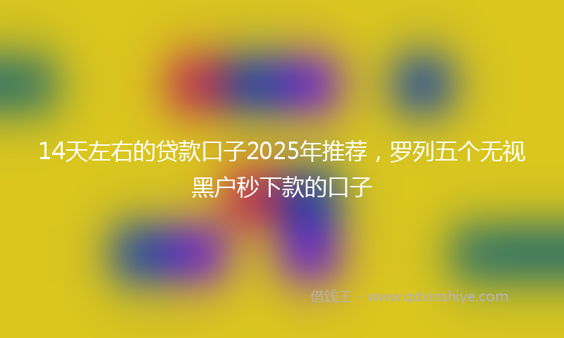 14天左右的贷款口子2025年推荐，罗列五个无视黑户秒下款的口子