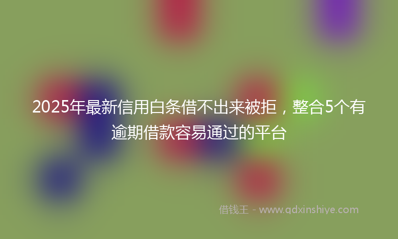 2025年最新信用白条借不出来被拒，整合5个有逾期借款容易通过的平台