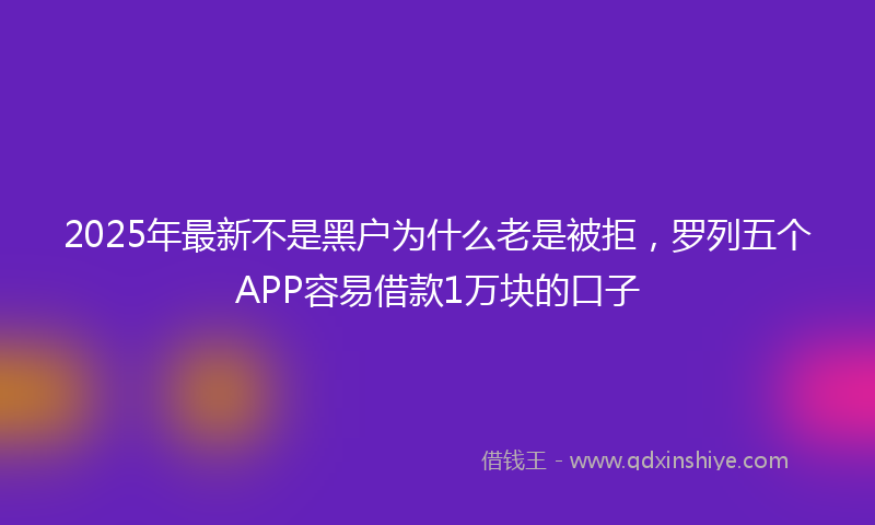 2025年最新不是黑户为什么老是被拒，罗列五个APP容易借款1万块的口子
