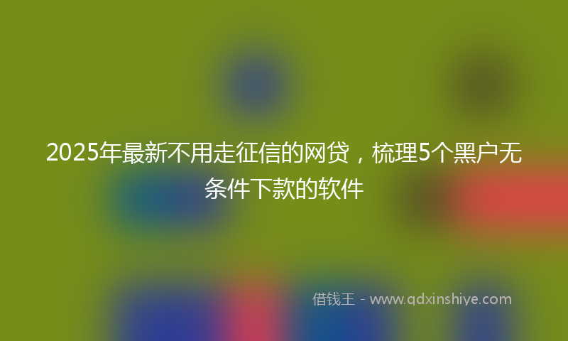 2025年最新不用走征信的网贷，梳理5个黑户无条件下款的软件