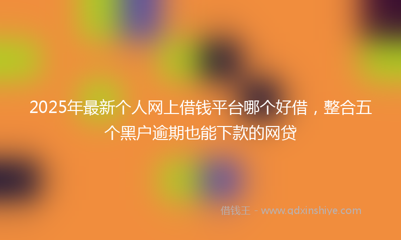 2025年最新个人网上借钱平台哪个好借，整合五个黑户逾期也能下款的网贷
