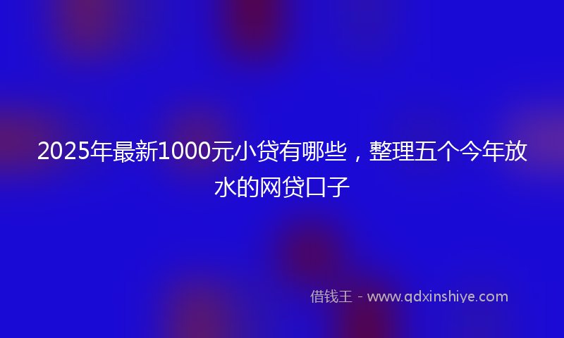 2025年最新1000元小贷有哪些，整理五个今年放水的网贷口子