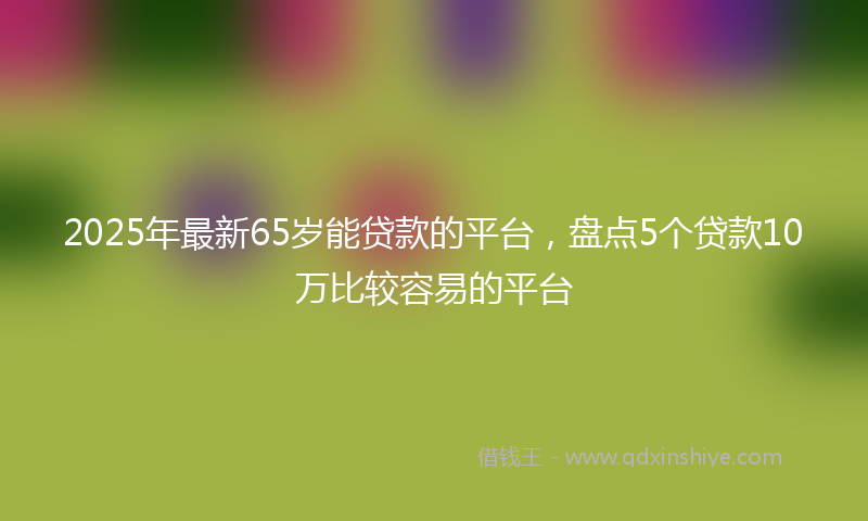 2025年最新65岁能贷款的平台，盘点5个贷款10万比较容易的平台